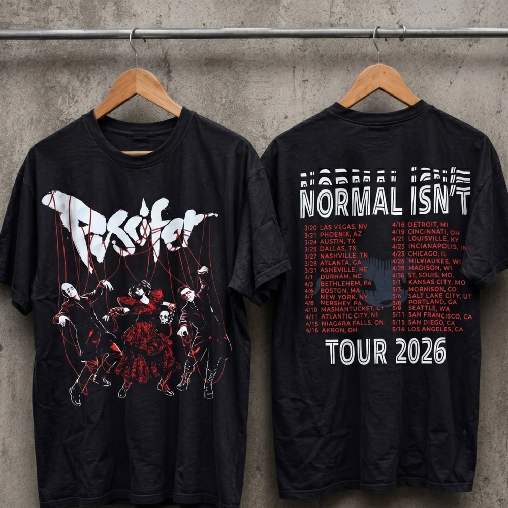Black Graphic Band Tour T‑Shirt - "Normal Isn't" Tour 2026